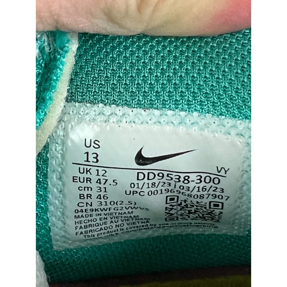 Nike KD Trey 5 Basketball Shoes Sneakers Teal Yellow Clear Jade Sz‎ 13